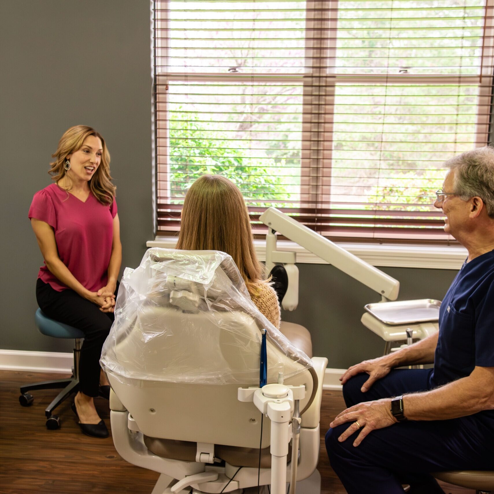 Doctor with two female patients