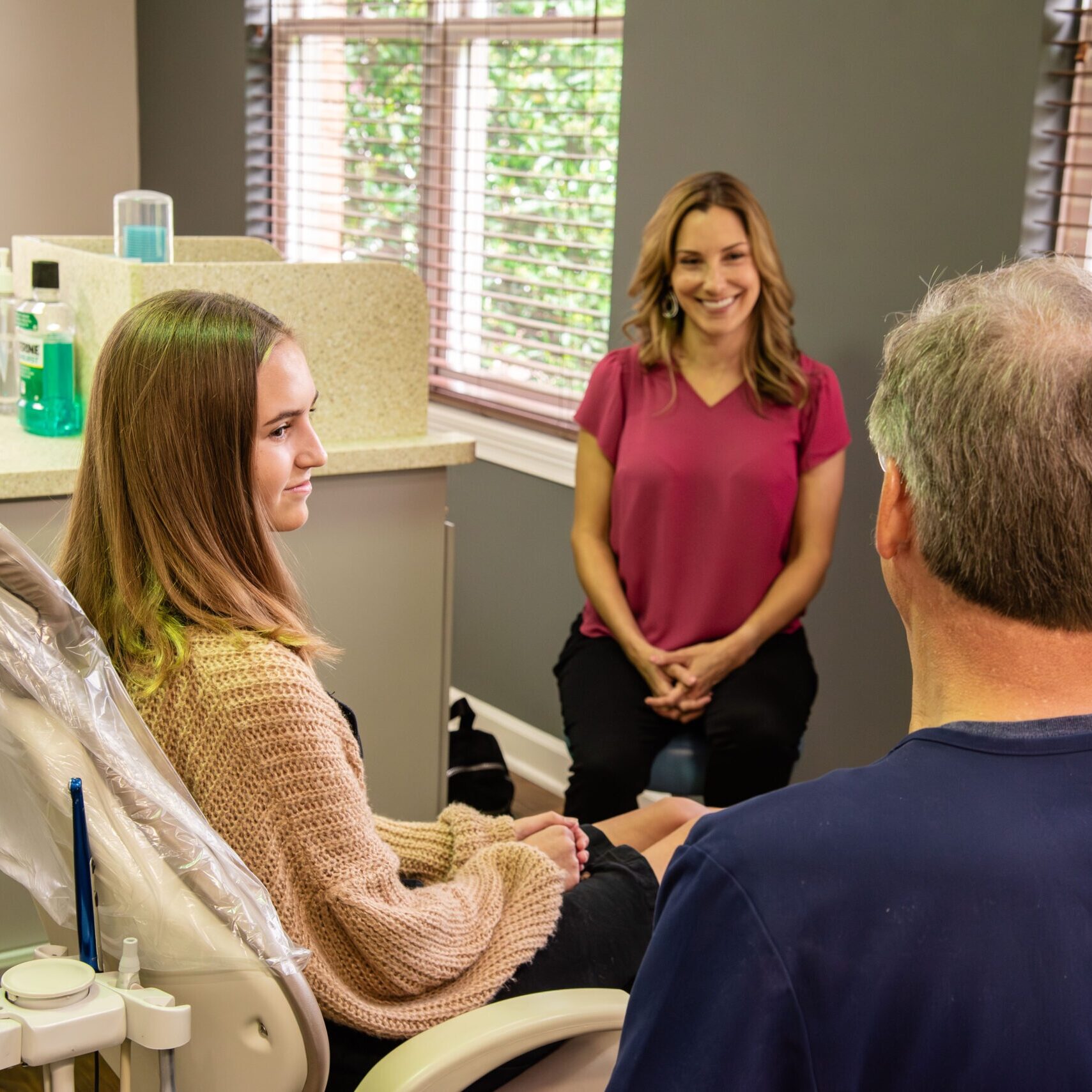 Doctor with two female patients