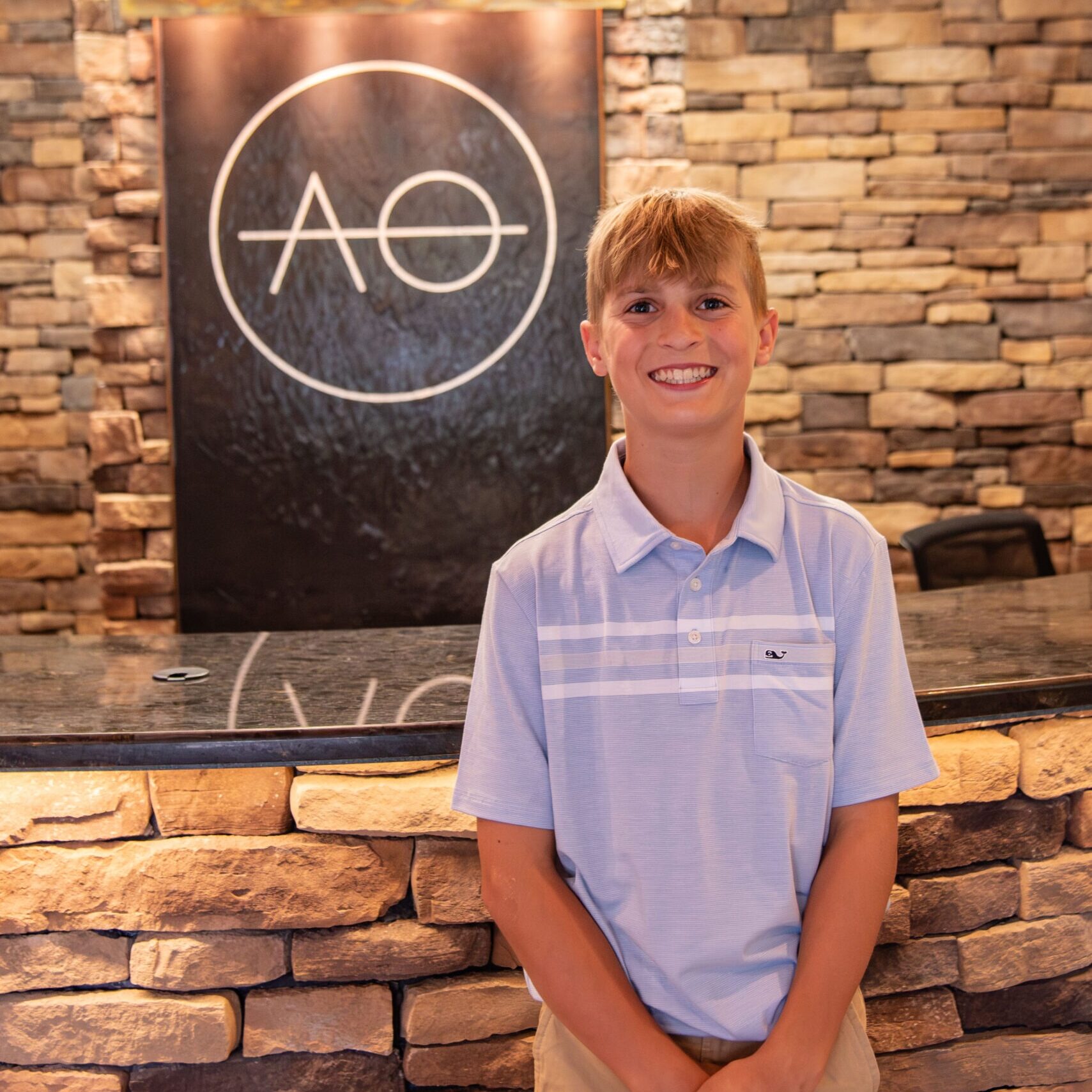 Teen male patient smiling